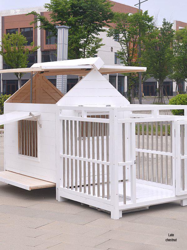 Solid Wood Waterproof Outdoor & Indoor Dog Kennel - Suitable for Large, Medium, and Small Dogs