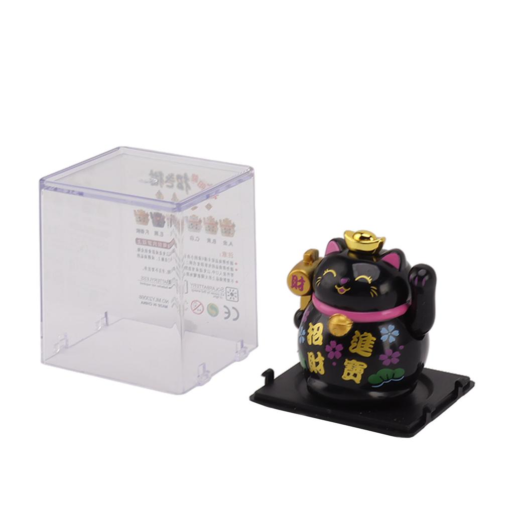 Ozdoba Kot Szczęścia Gospodarstwo Domowe 2-calowy Panel Słoneczny Wyczuwanie Figurka Kota Szczęścia na Stół Półkę