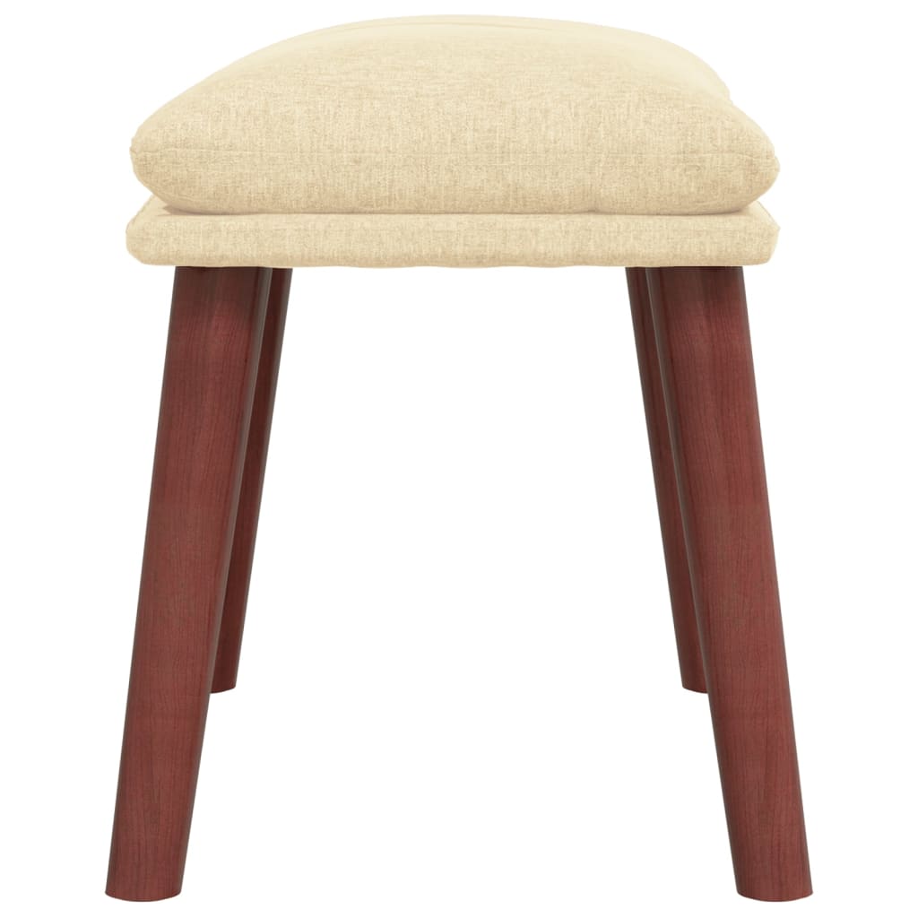 Footstool Cream 45 X 29.5 X 35 Cm Fabric