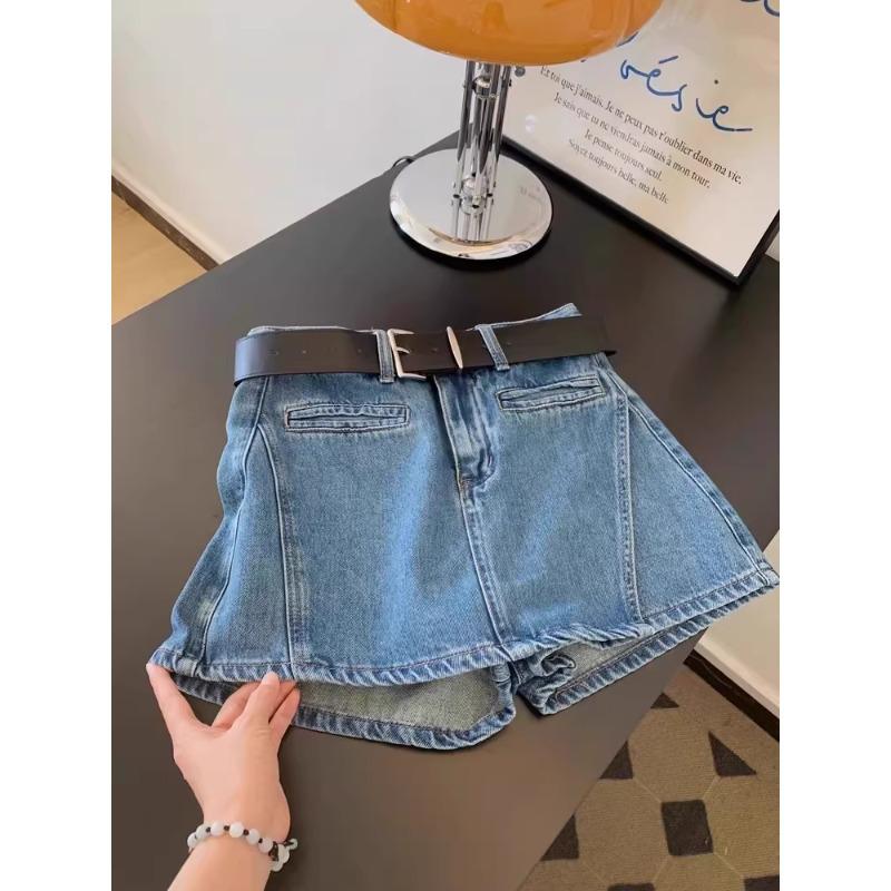 2026 Summer Women's Trendy Casual A-line Denim Skirt Shorts