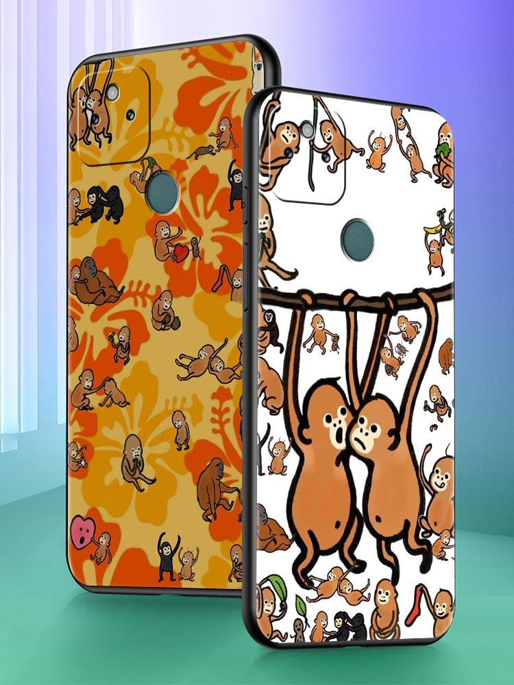 Monkey And Banana Phone Case Cover for Google Pixel 10 9 8 7 6 9A 8A 7A 6A Pro Shockproof Soft TPU 9 Pro XL Shell Capas Fundas