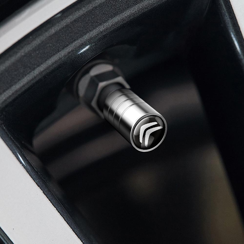 4 szt. Metalowe Nakrętki Zaworów Opon Kół Samochodowych Pokrowce Na Trzonki Akcesoria Do Citroen C1 C2 C3 C4 Picasso C4L C5 C-ELYSEE DS C6 C8 Xsara
