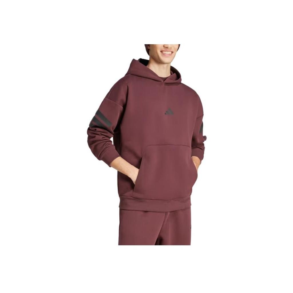 Adidas Future Icons Sportovní pruhovaná mikina s kapucí a dlouhým rukávem Pánská mikina Aurora-Red Ruby JD4857