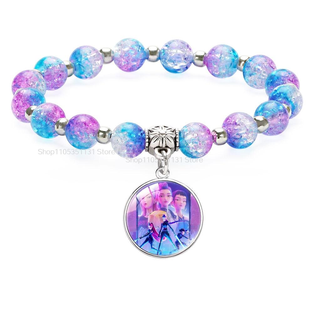 Anime Bracelet Wristband Nacklace Beaded Heart Pendant Cute Cosplay Jewelry Set Accessories Party Gifts for Fans Kids Girls
