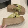 Fashion NEW 8CM Heels Wedge Slides Sandals Women Casual Outdoor Slippers Female Summer Non Slip Beach Slipper Walking Chunky Shoes Woman