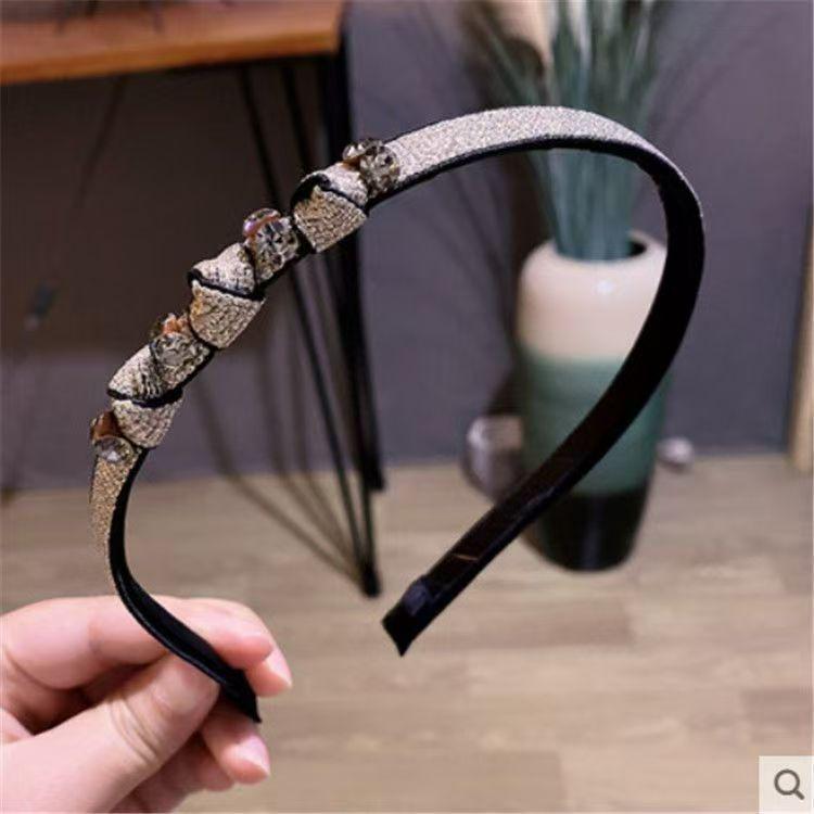 Elegancka opaska do włosów i spinka z cyrkoniami dla kobiet – Modny cienki design na wyjście