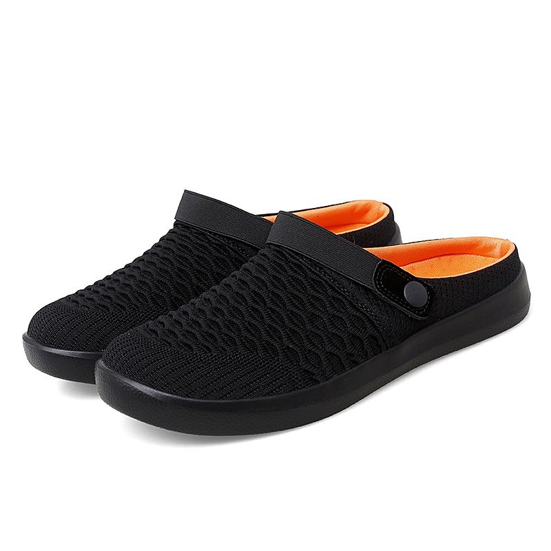 Women Slippers Casual Men Color Sandals Backless Summer Slip On Clogs Black Lightweight Couple Beach Shoes Large Size