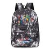Large Capacity School Backpack Teens With Cartoon Letter Print Lightweight Ergonomic Design Oxford Fabric Adjustable Padded
