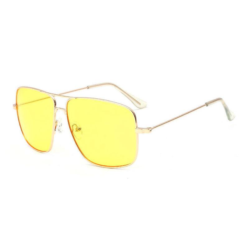 Fashion Square Metal Frame Glasses Simple Retro Flat Oversized Sunglasses for Men and Women Classic Plain Optical Spectacle