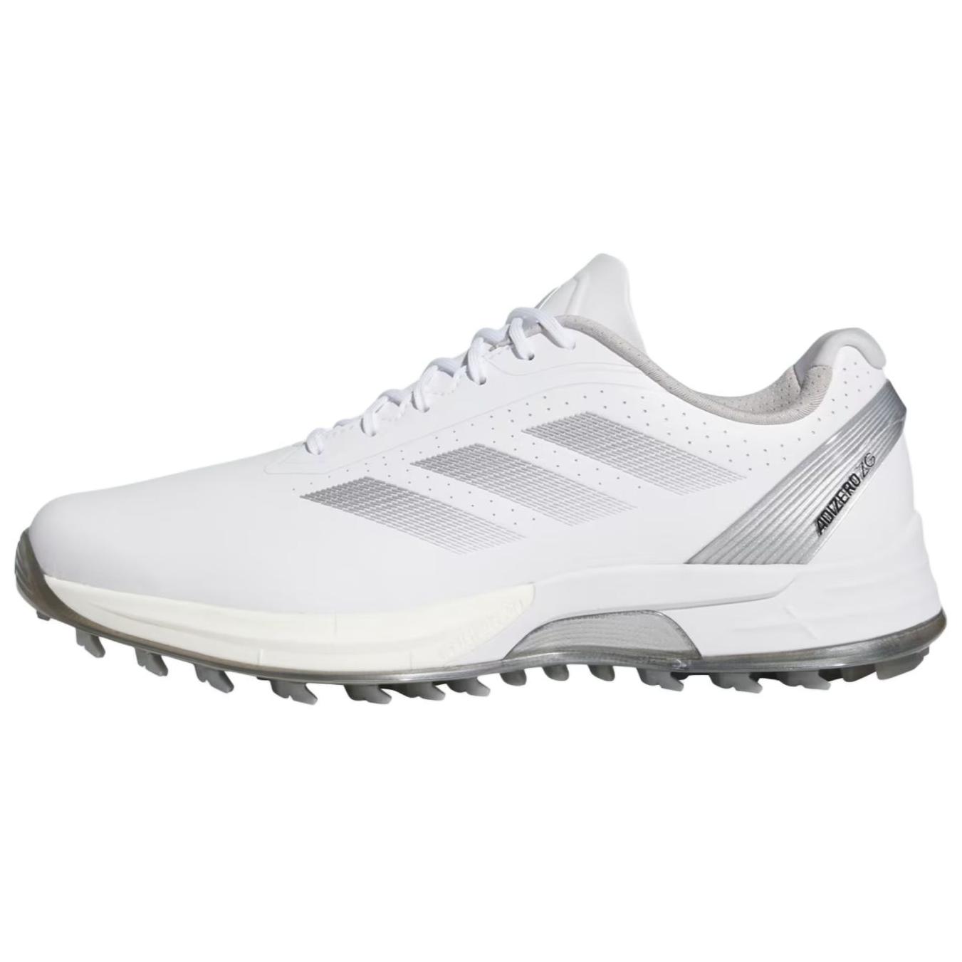 

Adidas Adizero ZG Spikeless Golf белые серебристые металлические детские кроссовки Cloud-White Grey-Three IE3528 40