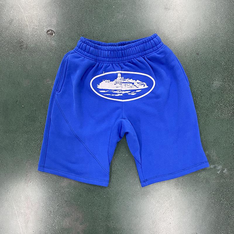 Corteiz American Street Hip Hop Printed Knitted Shorts Men's Trend Brand Summer Loose High Street Five-point Central Guard Pants