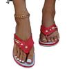 New metal buckle beach slippers women's summer slope heel casual women's sandals slippers