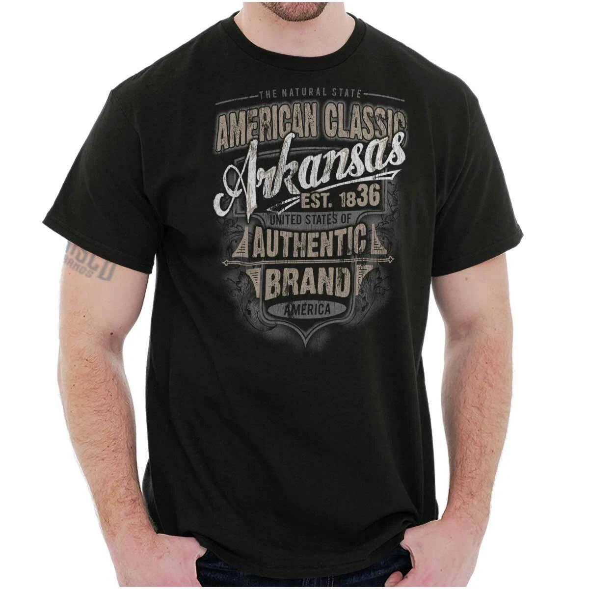 Arkansas American Souvenir Country AR USA Adult Short Sleeve Crewneck Tee XS