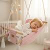 Cradle - bouncer - baby swing - for home and garden VELVET - PINK