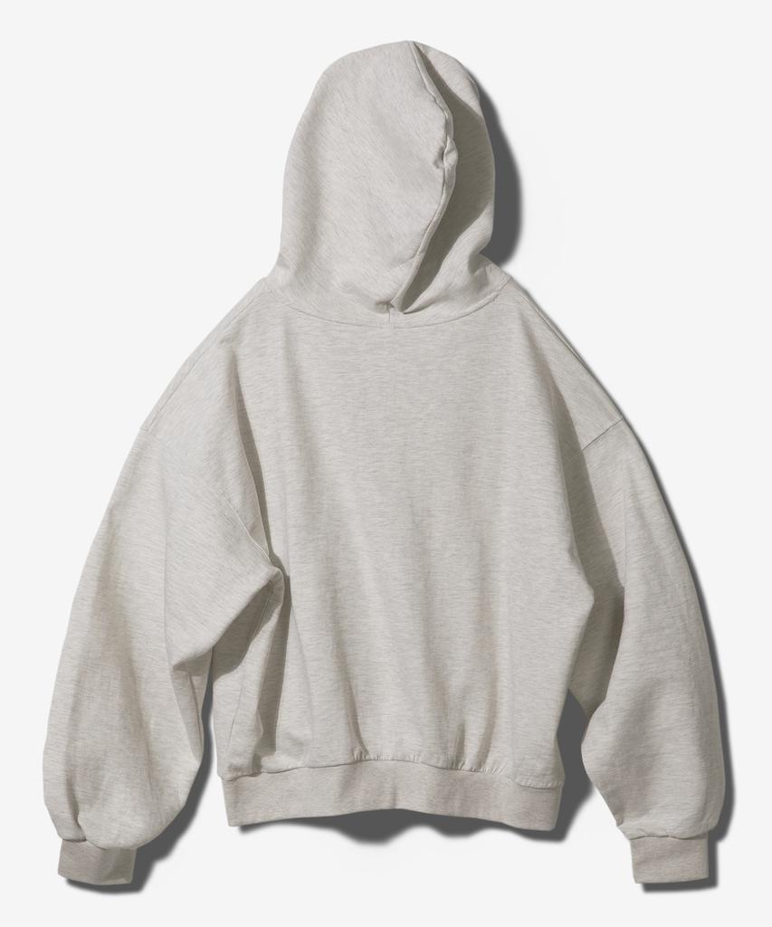 Fanshow Symbol Over Fit Fleece-Lined Hooded Zipup - Oatmeal