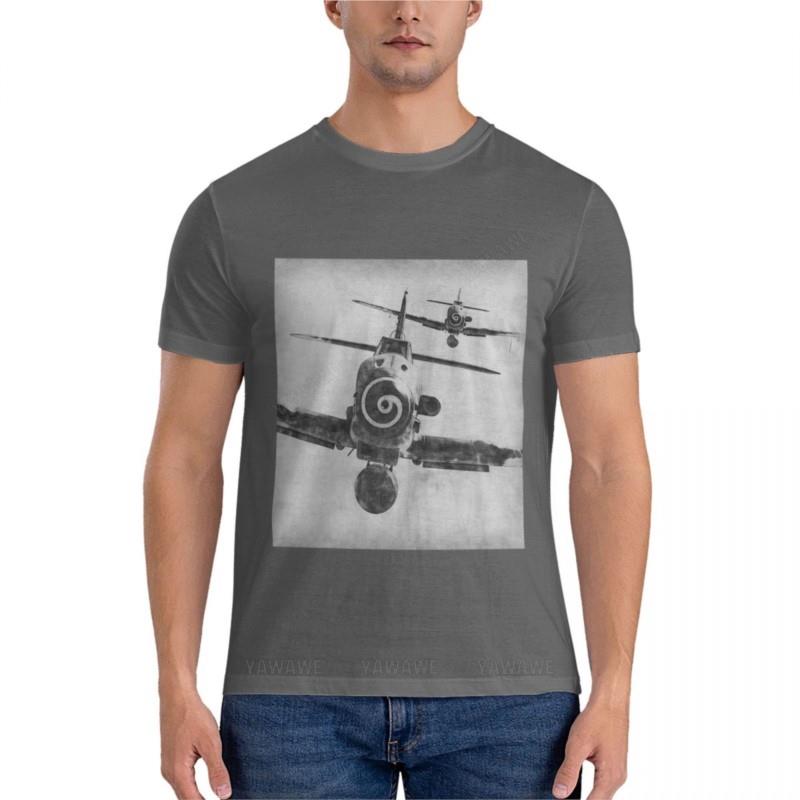 Summer Men T-shirt Black Man Tshirt Messerschmitt BF 109K4 Fitted T-Shirt Summer Clothes Mens Plain T Shirts Mens Clothing