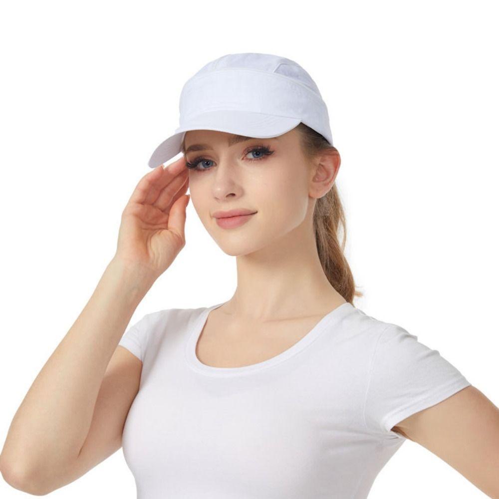 Solid Color Women Sun Hat Removable Empty Top Hat Breathable Sunscreen Baseball Hat  Summer