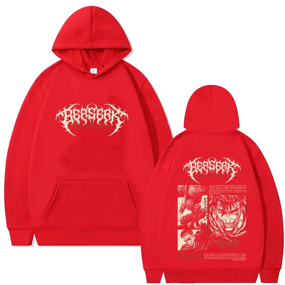 Anime Berserk Guts Graphic Hoodie Swordsman Gatsu Sacrifice Zodd Sweatshirt Men Women Casual Fleece Oversized Pullover Hoodies