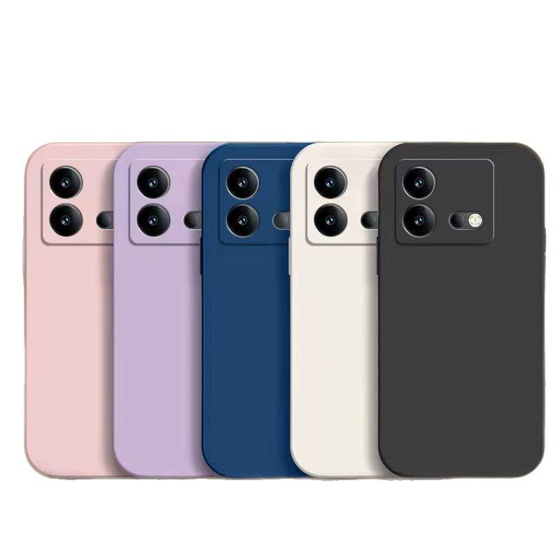 iQOO Neo8 Solid Color Liquid Silicone Anti-Drop Soft Phone Case