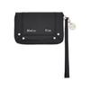 Steel Logo Rivet Compact Wallet Black