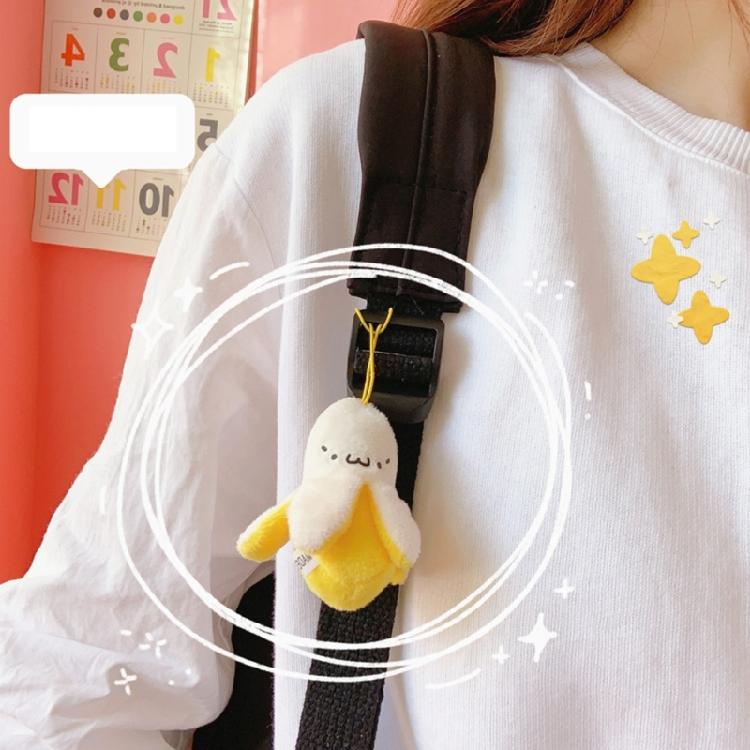 Playful Banana Keychain Toy Soft Plush Keyring Colorful Key Chain Accessories for Women and Men Car Interior Decoration