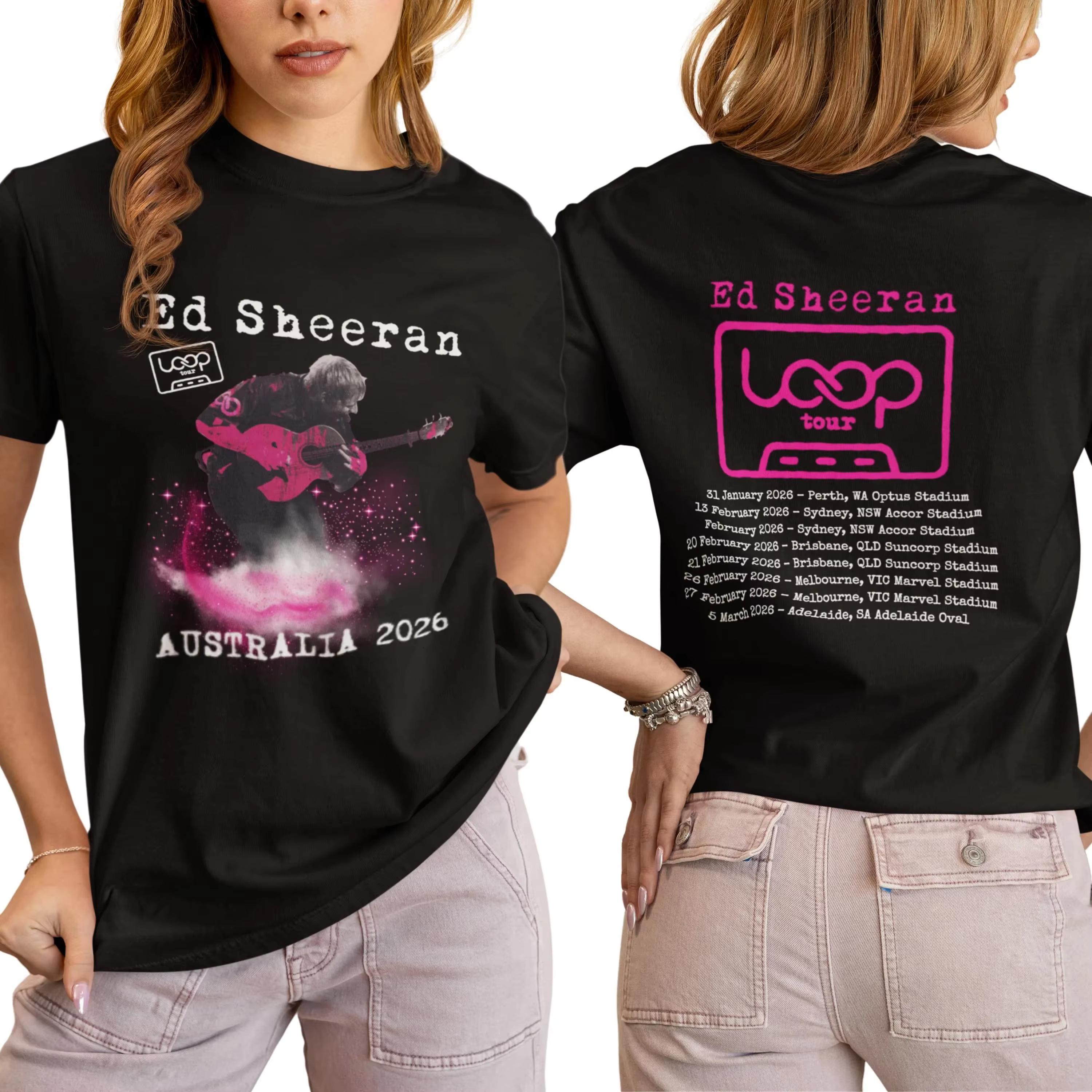 Ed Sheeran Loop Tour Tshirt Ed Sheeran Australian Tour Shirt Ed Sheeran Merch Loop Tour 2026 Australian Loop Tour 2026 Merch S