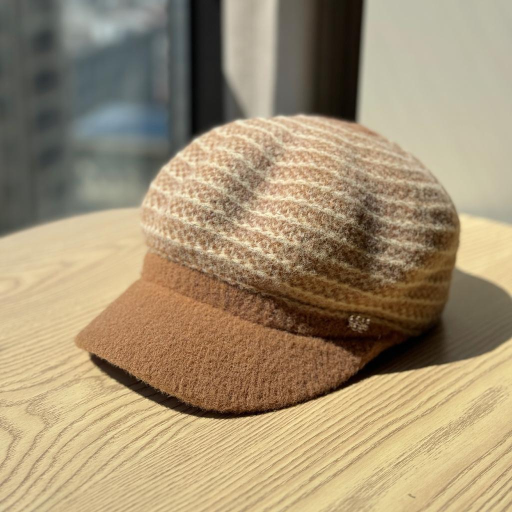 Autumn and Winter Tweed Octagonal Hat Korean Style Three Dimensional Newsboy Hat Elegant Peaked Hat Beret Trend