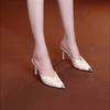 Sequined Head Stilto Slippers Women's Summer Outerwear 2025 New Fairy Style Dress Sexy Pointed High-heeled