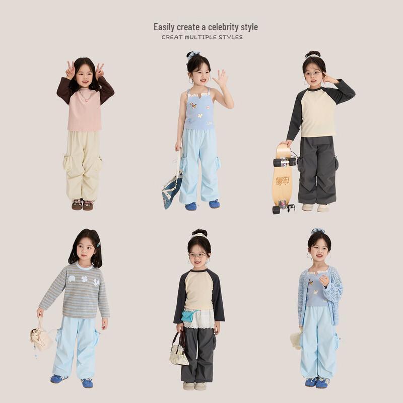 LUSON Girls' Casual Cargo Pants