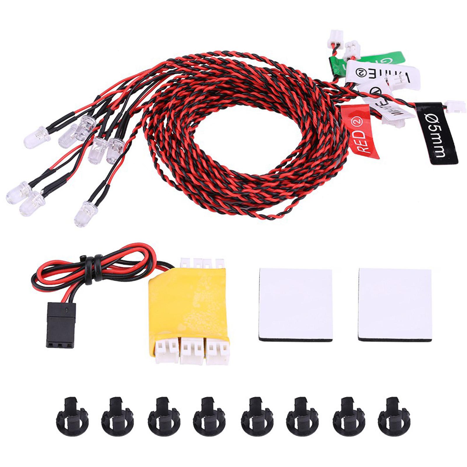 

8 LED Lighting System Kit Simulation Flashing Lights for RC Airplane Helicopter