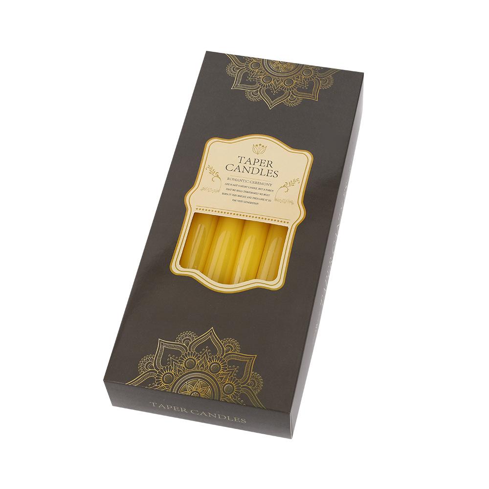 12-pack European Classic Colorful Long-stem Candles for Household Power Outage Emergency Taper-less Candles