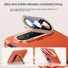 Leather Spring Hinged Lens Camera Holder Stand Case For Huawei Pura X Max With Screen Tempered Glass Protector Cover