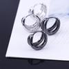 Round Geometric Multi-layer Round Circle Stud Earrings Ear Studs Men Hoop Earrings Punk Jewelry