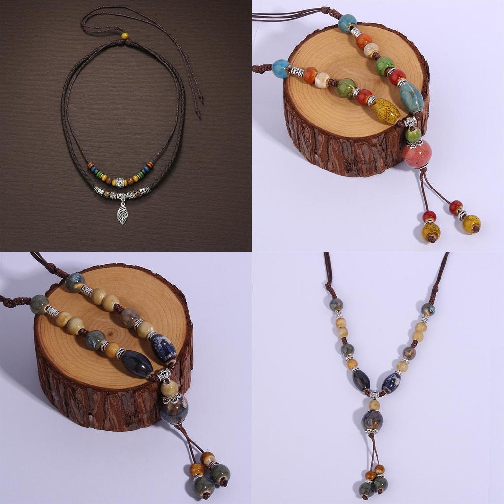 Multilayer Beaded Jewelry With Metal Pendant For Office Casual Women Accessories