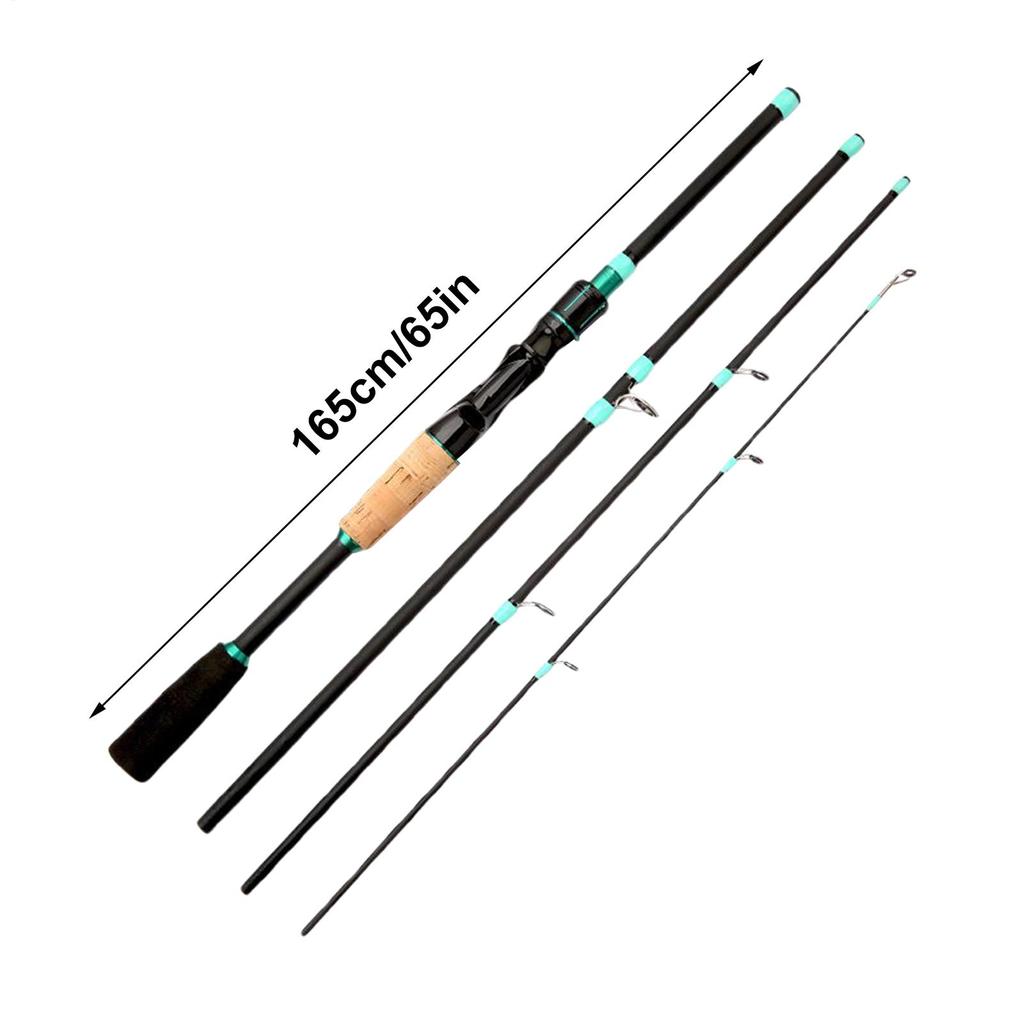 Fiberglass Travel Fishing Rod 4 Section Sensitive Tip Pole For Stream Anglers Backpacking Trout River Freshwater Saltwater