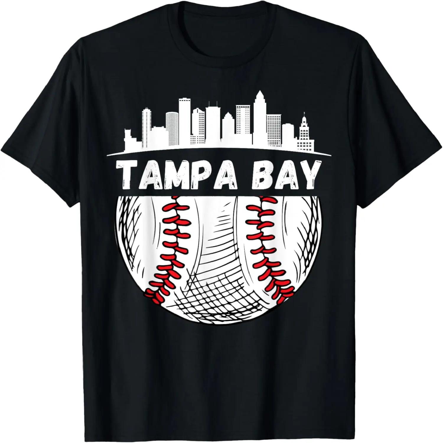 Vintage Tampa Bay Baseball Skyline Tampa Bay Baseball T-Shirt XXXXL