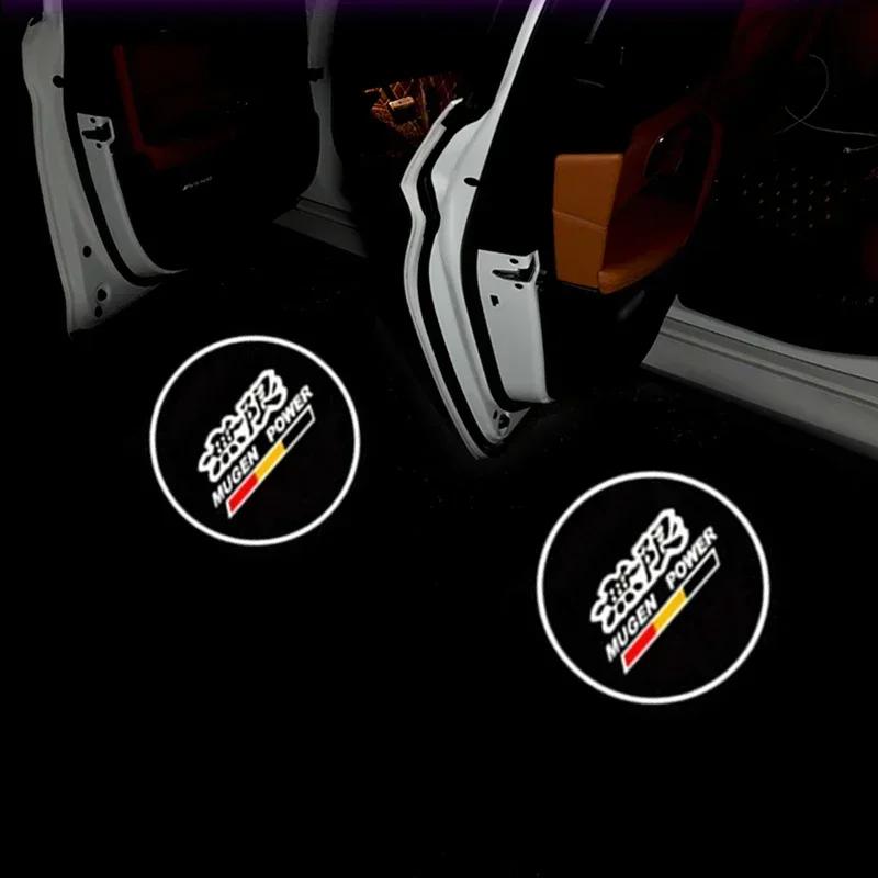 2PCS Car Door Projector Led Welcome Shadow Light for Honda Mugen Jazz Fit Accord CRZ Vezel Civic CRV Insight Crosstour H-RV NSX TP6
