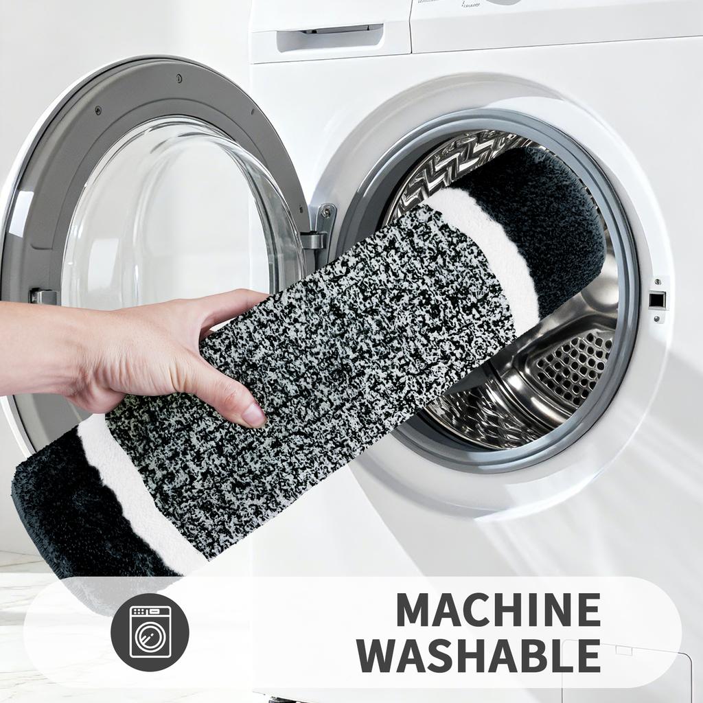 Microfiber Bathroom Closestool Carpet Waterproof Non-slip Quick Drying Machine Washable TPR Backing Medium Velvet Toilet Mats