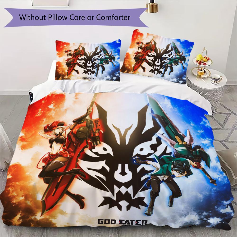 

God Eater Pattern Bedding uilt Set uilt Cover Pillowcase Home Decoration Birthday Gift (1 * duvet cover + 30 * pillowcase without core) 135x200cm