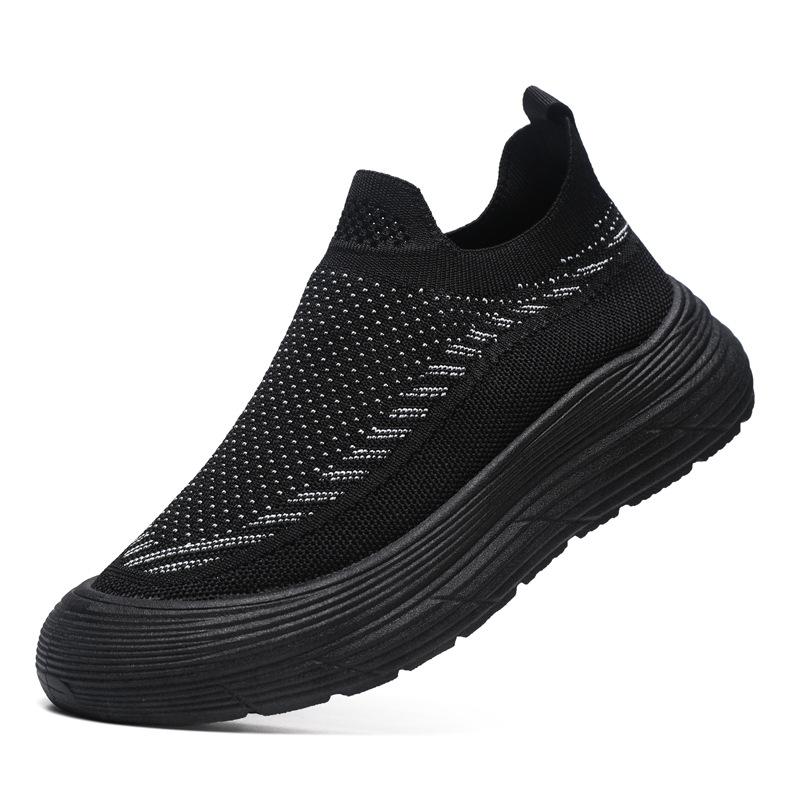 Men's Shoes Spring and Summer Breathable Mesh Shoes Men's and Women's Trendy Versatile Thick-soled Fly-woven Sports Shoes Casual Dad Shoes