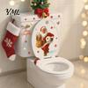 Decorative Christmas Bathroom Supplies Funny Santa Toilet Seat Decal, Waterproof PVC Lid Decoration Stickers Claus for Holiday Home Decor, Removable