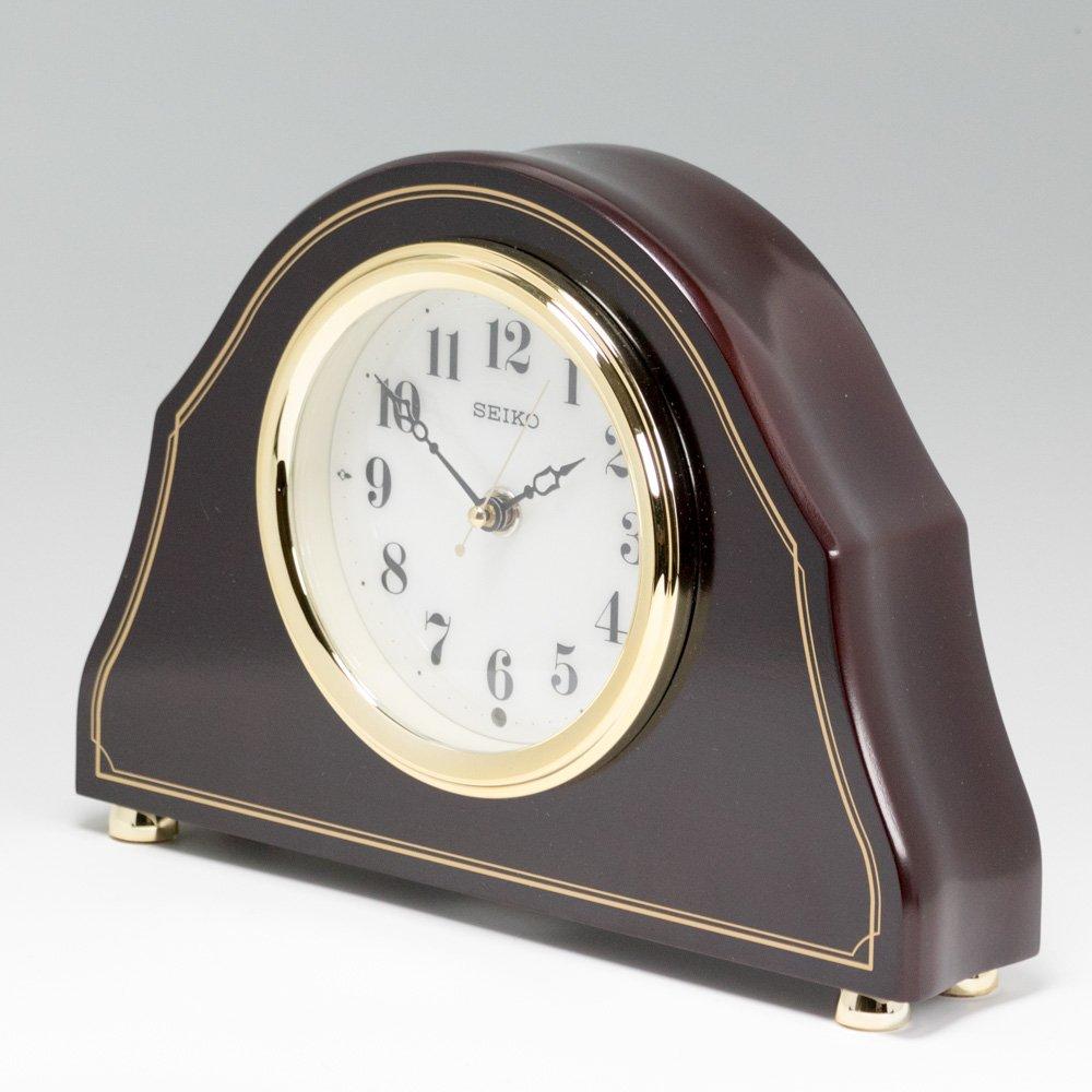 Seiko Clock Table Clock Radio Analog Wood Frame Dark Brown Wood Grain Pattern Dark Brown Wood BZ239B SEIKO