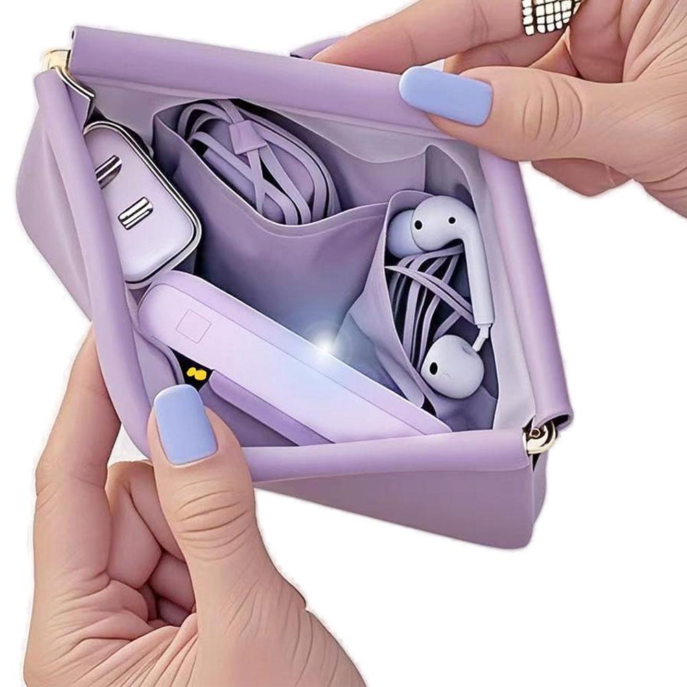 Women Fashion Portable Mini Key Jewelry Cosmetic Organizer Pouch Handbag Pu Small Bags Gift Simple Lipstick Makeup Storage Bag