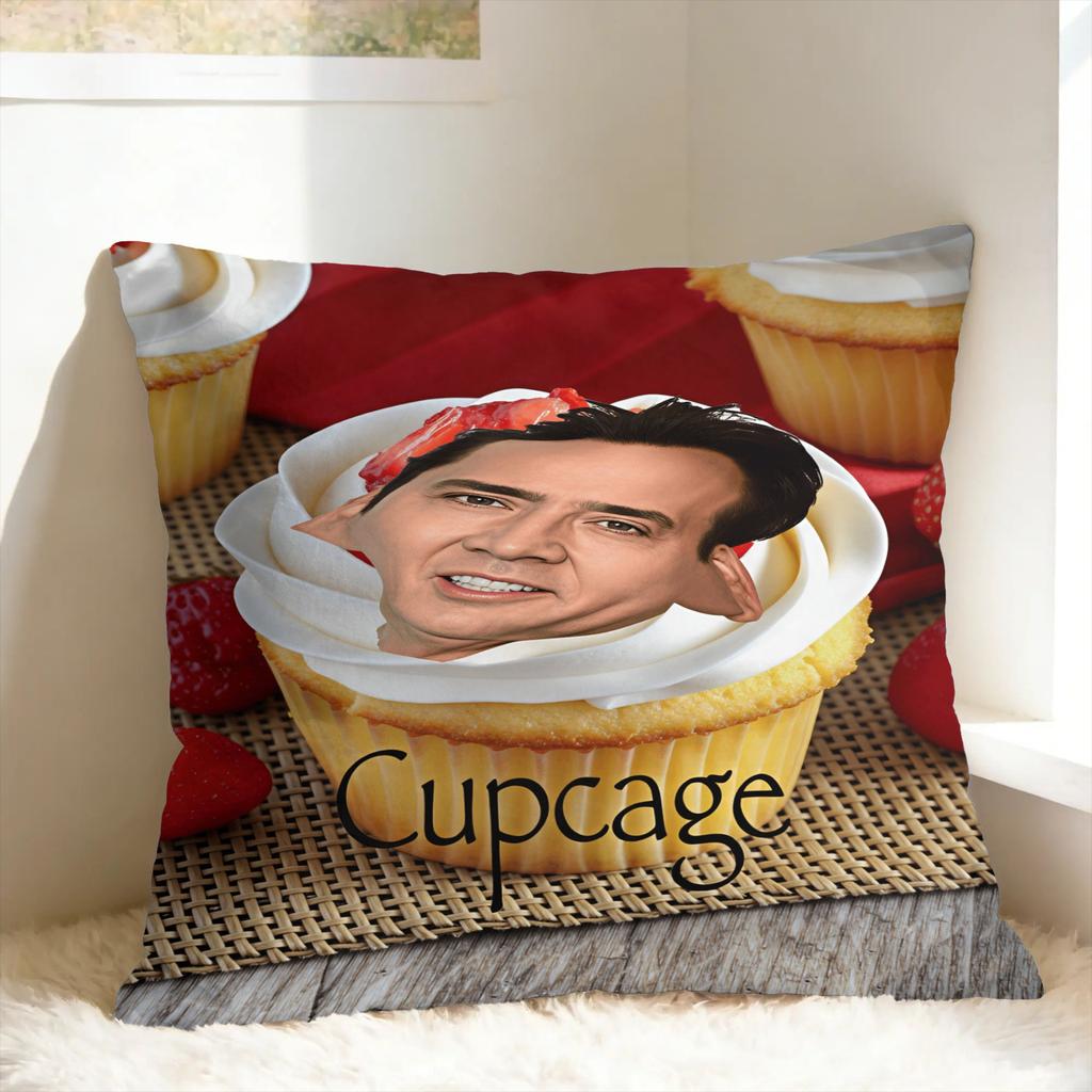 Cozy N-Nicolas Cage Headshot Pillow Cover Comfy Cushion Cover Funny Pillow Case For Sofa Couch Bed Living Room
