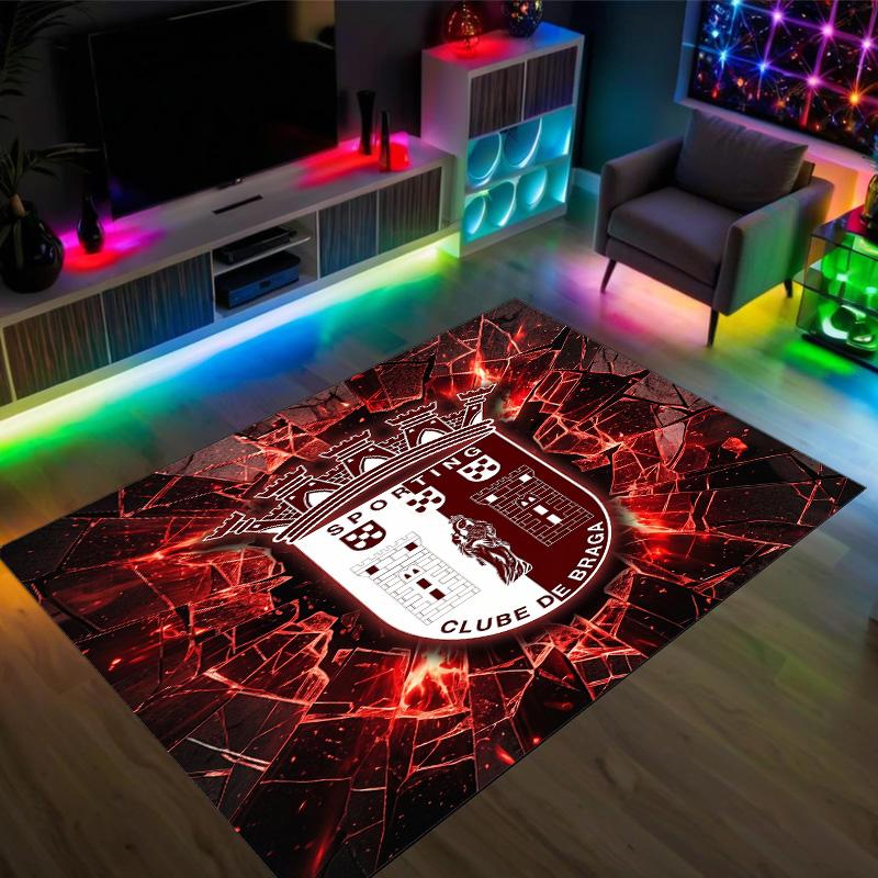 Braga FC Design Crystal Velvet Carpet Cozy Non?Slip Printed Rug For Bedroom Living Room Entrance