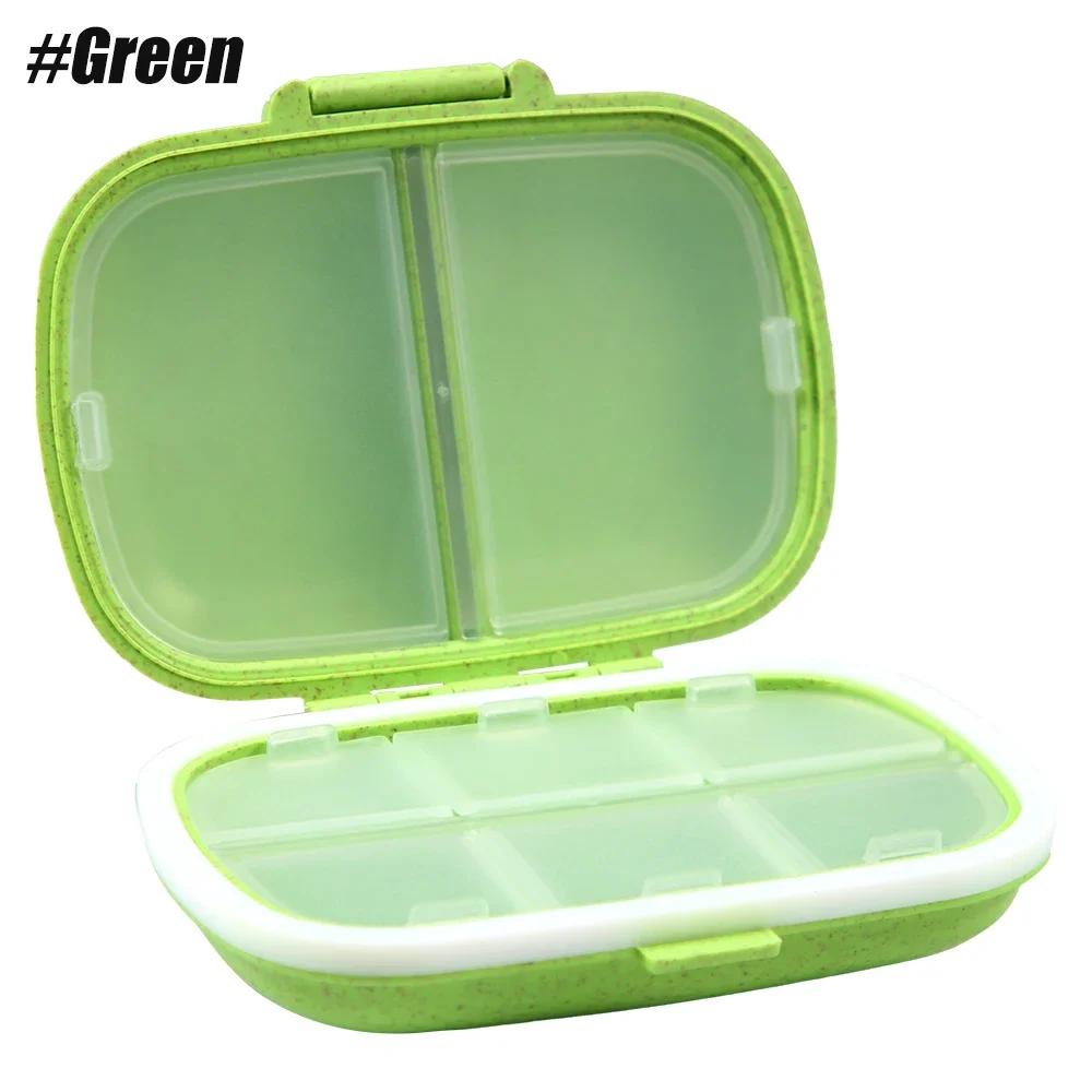 1Pc Travel Pill Organizer,8 Compartments Portable Pill Case,Small Pill Box for Pocket Purse Portable Medicine Vitamin Container