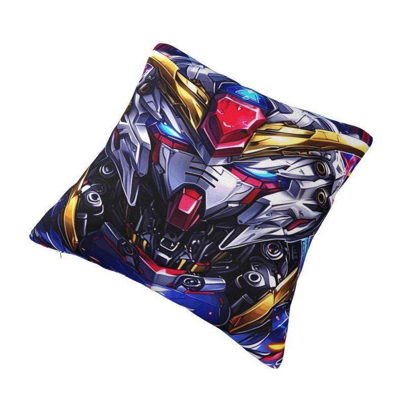 Custom Modern Gundams Robot Anime Cushion Cover for Sofa Velvet Game Manga Throw Pillow Case