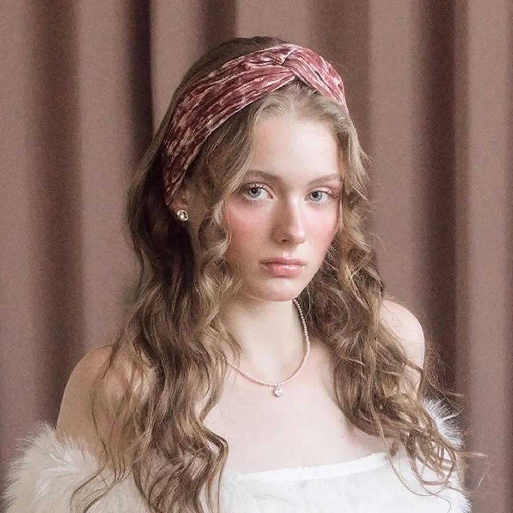 Glint Velvet Turban Hairband JP-25-139HB black