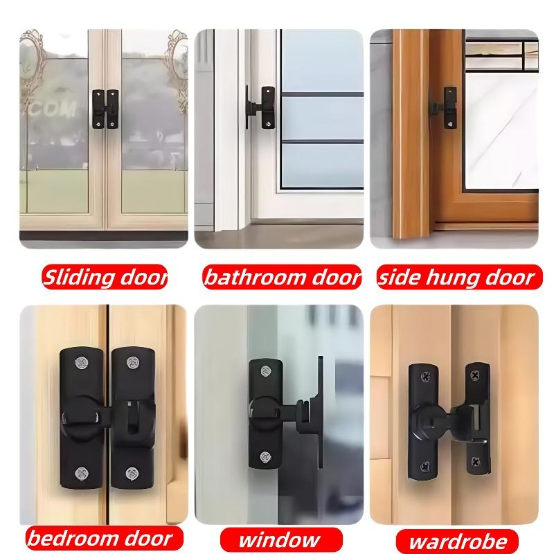 Heavy-Duty Security Anti-Theft Door Lock Handle, Commercial/Residential Grade Safety Pin Lock with Adjustable Sliding 90°/180°