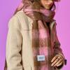 KOLEAT Winter Heat Double-Sided Check Scarf [Pink]